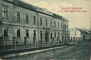 Szarvas, M. kir. állami polgári leány iskola. W. L. Bp. 1415. (EK)