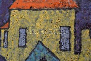 Eschenbach Jenő (1908-1981) Mázas kerámia falikép. Jelzett. 46x30 cm