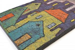 Eschenbach Jenő (1908-1981) Mázas kerámia falikép. Jelzett. 46x30 cm