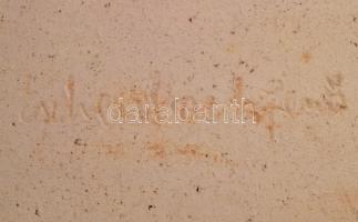 Eschenbach Jenő (1908-1981) Mázas kerámia falikép. Jelzett. 46x30 cm