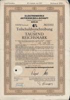 Német Harmadik Birodalom / Berlin 1940. 4 1/2% Hypotheken-Pfandbrief der Deutschen Centralbodenkredit-Aktiengesellschaft jelzálogkötvény 1000M-ról + Magdeburg 1942. Mitteldeutsche Landesbankleihe - 4% Schuldverscheibung jelzálogkötvény 1000M-ról + Berlin 1943. Elektrowerke Aktiengesellschaft - 4% Teilschuldverschreibung jelzálogkötvény 1000K-ról. Mindhárom lyukasztással érvénytelenítve és szárazpecséttel T:I-,II German Third Reich / Berlin 1940. 4 1/2% Hypotheken-Pfandbrief der Deutschen Centralbodenkredit-Aktiengesellschaft debenture bond about 1000 Mark + Magdeburg 1942. Mitteldeutsche Landesbankleihe - 4% Schuldverscheibung debenture bond about 1000 Mark + Berlin 1943. Elektrowerke Aktiengesellschaft - 4% Teilschuldverschreibung debenture bond about 1000 Mark. All with embossed stamp and cancelled with hole C:AU,XF