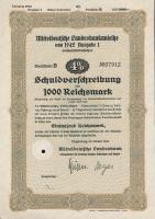 Német Harmadik Birodalom / Berlin 1940. "4 1/2% Hypotheken-Pfandbrief der Deutschen Centralbode...