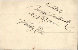 1928 Király Pál magyar bajnok hosszútávfutó a célban, hátoldalon Király Pál által dedikálva / Pál Ki...