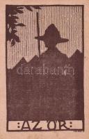 1925 Az Őr. Magyar cserkész / Hungarian scout art postcard, silhouette s: Velősy B. (EK)