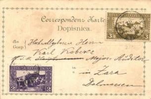 Zvornik, Hotel Stadt Wien, Ober und Untere Festung / hotel and castle. L. Kraus Art Nouveau, floral,...