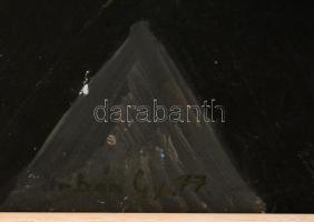 Urbán György (1936-2011): Kompozíció. Olaj, farost, jelzett, keretben, 80×50 cm