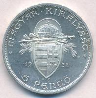 1938. 5P Ag "Szent István" T:1-  
Adamo P8.1