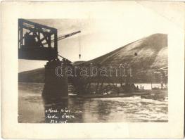 1916 WWI Blown-up Slovenian bridge (?) photo (EB)