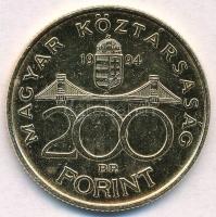 1994. 200Ft Ag "Deák" aranyozott forgalmi érme T:2