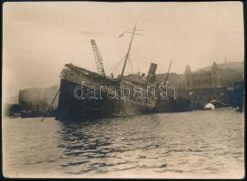 1926 Az Algírban megdőlt és elsüllyedt Pannónia hajó. 11x8 cm