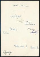 1957 A Németország-Magyarország kézilabdamérkőzés emléklap a játékosok aláírásával / Germany-Hungary...