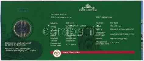 2009. 200Ft elsőnapi veret díszcsomagolásban + 2006. 200Ft "FB" "Búcsú a 200Ft-os ban...