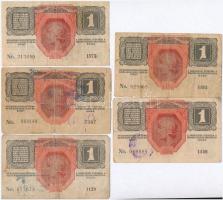 1916. 1K (5x) nehezen kiolvasható felülbélyegzésekkel T:III,III-