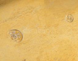 1821 Brünn, antik ezüst készlet. Áttört kosárka, aranyozott belsőrésszel, hat kiskanál, cukorfogó, m...