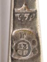 1821 Brünn, antik ezüst készlet. Áttört kosárka, aranyozott belsőrésszel, hat kiskanál, cukorfogó, m...