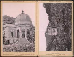 cca 1890 Herkulesfürdő. 12 db keményhátú fotót tartalmazó leporelló. Klösz György fotóival. (Utolsó ...