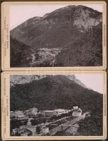 cca 1890 Herkulesfürdő. 12 db keményhátú fotót tartalmazó leporelló. Klösz György fotóival. (Utolsó ...