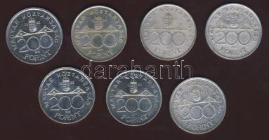 1992-93. 200Ft Ag (8x) "MNB" T:BU,2