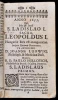 Ignatius Franciscus Xaverius Cetto: Virtus Coronata divae Ladislai I. Hungariae regis, inclytae Nati...