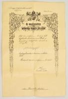 1915 Főhadnagyi kinevezés Hazai Samu honvédelmi miniszter aláírásával