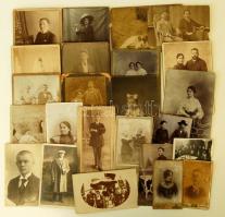 cca 1870-1930 24 db főleg keményhátú fotó