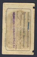 1915 Magyar Államvasutak fényképes igazolvány gyermek részére