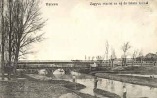 1915 Hatvan, Zagyva részlet az Új és a Fekete híddal (EK)