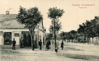 1911 Jánoshalma, Posta utca, Kazinczi Ferencz üzlete. W.L. 1907.
