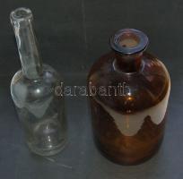 Dekoratív likőrösüveg + gyógyszeres üveg