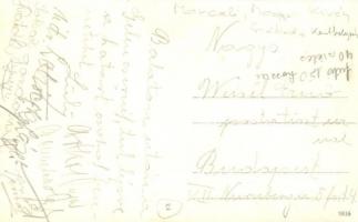 Marcali, Magyar Király szálloda kerthelyisége, cigányzenekar. photo / gypsy musicians in the restaur...