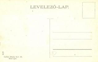 Makó, utcakép útépítési munkálatokkal, megyeháza. Gelléri Mihály kiadása / road construction