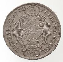 1750K-B 15kr Ag "Mária Terézia" (5,9g) T:1,1- / 
Hungary 1750K-B 15 Kreuzer Ag "Mari...