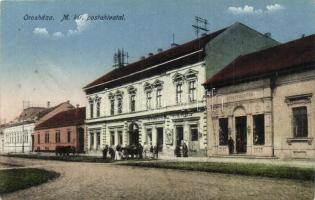 1921 Orosháza, Magyar királyi postahivatal, gyógyszertár, Berger Lajos üzlete. Vágner Gyula bazár kiadása