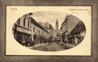 Pápa, Kossuth Lajos utca, Altmann Bernát üzlete az Angol Divat-hoz, Saudek Miksa és Süsz V. üzlete. Hajnóczky Árpád kiadása (fl)