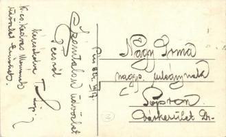 Pécs, Király utca, Főpályaudvar felé közlekedő villamos, Molnár János csemege és fűszerkereskedő, Ba...