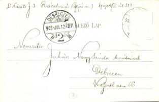 1906 Rácalmás, utcakép szamár szekérrel, Állami elemi népiskola. Reményi Ödön kiadása (Rb)