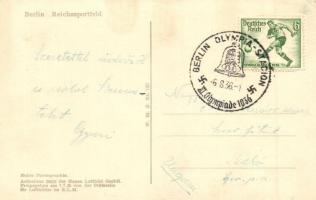 Berlin, Reichssportfeld / Olympic Stadium + 1936 Berlin Olympia Stadion XI. Olympiade, swastika So. ...