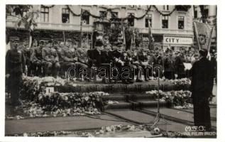 1940 Marosvásárhely, Targu Mures; bevonulás, Horthy Miklós és Purgly Magdolna / entry of the Hungarian troops, Horthy and Purgly + Marosvásárhely visszatért So. Stpl.