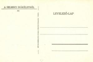 Sopron, A Selmeci Diákéletből XX. Szerencse fel, szerencse le... Studentika / Studentica art postcar...