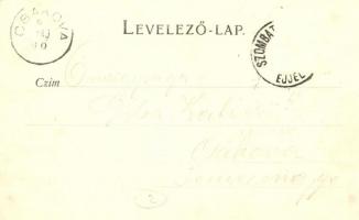 1899 Szombathely, Steinamanger; Berzsenyi Dániel utca, Színház, villamos (Rb)