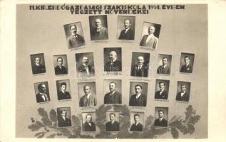 1924 Tata-Tóváros, M. Kir. Erdőgazdasági Szakiskola végzett növendékei, tablókép / Graduates of the Forestry Vocational School. tableau photo Kaksa R.