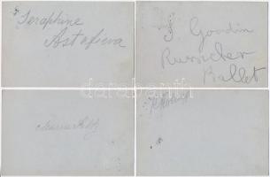 1912-1913 Az Orosz Balett tagjainak aláírása 21 db levelezőlapon, közte a kor leghíresebb táncosaina...