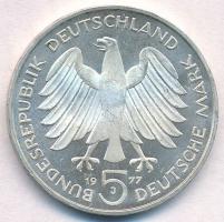 NSZK 1977J 5M Ag "Carl Friedrich Gauss születésének 200. évfordulója" T:1- 
FRG 1977J 5 M...