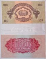 1944. 1P (2xklf) egyik sorszámmal és kisebb méretű, a másik sorszám nélkül és kisebb hátoldali képpe...