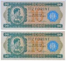 1946. 10Ft (2x) sorszámkövetők A 019 036626 - A019 036627 T:I,I-  / Hungary 1946. 10 Forint (2x) sequential serials A 019 036626 - A019 036627 C:UNC,AU  Adamo F1