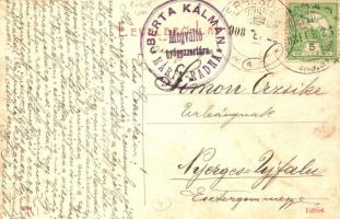 1908 Máriaradna, Radna; Vasút utca, Arad-Hegyaljai motoros vasútállomás, vonat. Berta Kálmán Megvált...