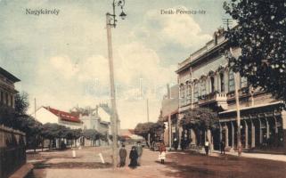 Nagykároly, Carei; Deák Ferenc tér. Eigner Simon kiadása / square