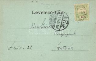 1903 Szamosújvár, Gherla; utcakép, Papnövelde, este. Todorán Endre kiadása. Rovásírással írt lap / s...