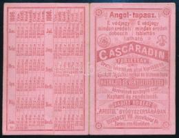 1896 Bp. VIII., Raditz Róbert Apostol Gyógyszertárának reklámkártyája, hátoldalon naptárral