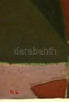 Kántor Lajos (1922-2013): Tudósok. Olaj, farost, jelzett, 46×78 cm